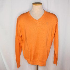Peter Millar Cotton Cashmere V Neck Orange Sweater